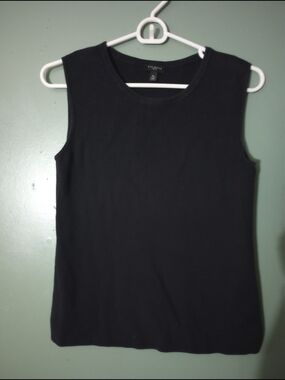 Talbots Black Sleeveless Crewneck Tank